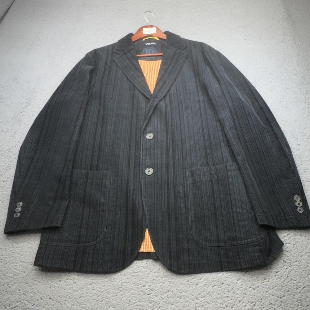UCLA Sport Coat Mens 44 Blue Corduroy Blazer Academia Boho Bruins Striped Jacket